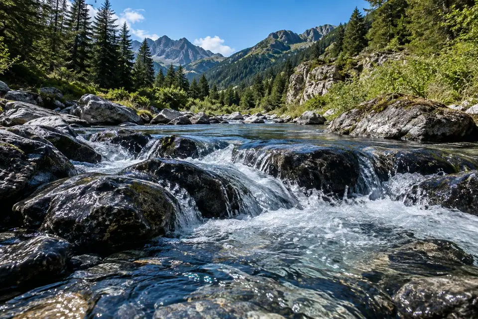 Apă curgătoare printre pietre